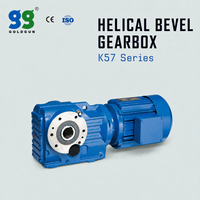 Réducteur de transmission à engrenages coniques hélicoïdaux à angle droit à haut couple de la série K GOLDGUN avec moteur de 1,5 kW