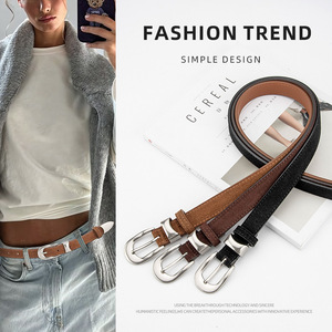 <span class=keywords><strong>Ceinture</strong></span> en cuir véritable pour <span class=keywords><strong>femme</strong></span>, style vintage britannique rétro français, en daim mat, 110 cm, boucle en alliage de 2 à 4 cm, polyvalente, tendance - Product Image 3