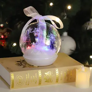 New product ideas 2023 handmade hollow glass blown Christmas scene music spun ball ornaments presents crafts decor suppliers