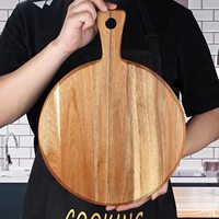 Huishoudelijke Houten Pizzaschil Met Handvat Massief Hout Ronde Snijplank Lade Voor Westerse Dessert Broodmolen