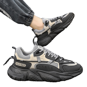 2025 Summer New Style Mesh Breathable Thick-soled Lace-up Casual Men's Running Shoes Heightening <b>Sneakers</b> Trendy - Product Image 1