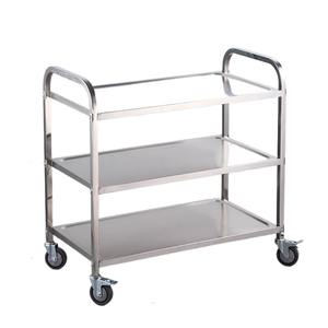 2-tIers Utility Cart <b>Shelving</b> Style Chrome Cart <b>Shelving</b> Stainless Steel Wire <b>Shelving</b> With Wheels - Product Image 3