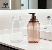 Vente en gros Bouteille transparente en plastique PET de 450ml pour le lavage des mains ou le shampooing avec bouchon à vis et pompe