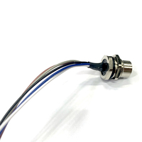 Connecteur d'alimentation étanche M12 5 broches DIN, femelle/mâle, montage frontal, blindage fixe, type panneau PCB, prise à souder, indice de protection IP68