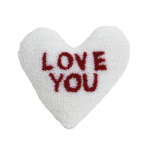 Housse de coussin décorative à broderie rayée de Noël à trois cœurs, 100% polyester, pour la maison, l'hôpital, cadeau pour petite amie