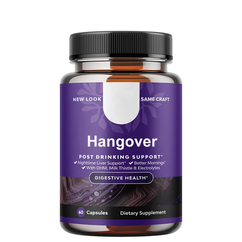 Private Label Hangover Capsules Anti Hangover Pills Milk Thistle Extract Liver Detox Anti Alcohol Capsules