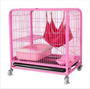 Köpek kedi kafesi büyük ve orta ölçekli köpek kalın demir kafes katlama evcil hayvan kafesi - Product Image 1