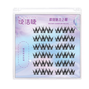 Pestañas Postizas Jiejie Hechas a Mano, Grandes, Gruesas, de Fibra Mate Negra, Multi Capacidad, 12 Filas, para Fiesta - Product Image 6