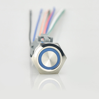 Petits interrupteurs d'alimentation Anti-vandalisme en acier inoxydable, led, étanche, tactile momentané, petit bouton-poussoir en métal, 12/16/19/22mm, 1 pièce