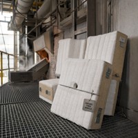 Module en fibre céramique précompressée, taille personnalisable, installation rapide, isolation réfractaire pour revêtement de four, fonctionnement à 1000°C