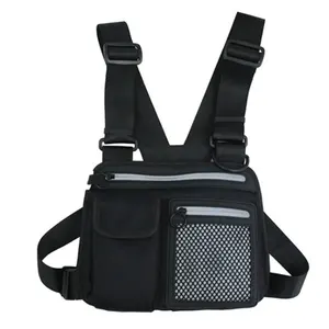 Universal Functional Utility Running Sports uomo donna Front Chest Rig Bag Pack Vest con articolo riflettente