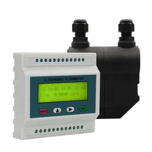 Pengukur aliran ultrasonik pintar, penjepit pada pipa dengan 4-20ma 0-10v output sinyal RS485 komunikasi protokol