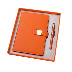Artículos Promocionales, Libreta Naranja de PU, Regalo Ejecutivo Corporativo, Agenda Personalizada de Oficina A5 con Bolígrafo, Set de Regalo en Caja - Product Image 3