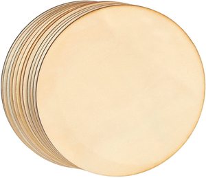 JUNJI cerchi rotondi in <span class=keywords><strong>legno</strong></span> non finiti, sottili fette di <span class=keywords><strong>legno</strong></span> intaglio rotondo per artigianato, pittura, scrittura, intaglio - Product Image 4