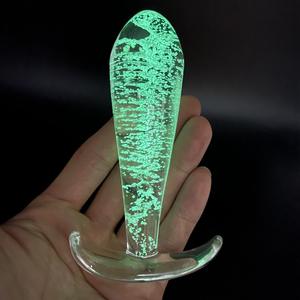 Volwassen Speelgoed Geweldige Kwaliteit Glas Anale Speelgoed Lichtgevende Glazen Dildo Glas Led Anale Plug Butt Plug Glow In Dark - Product Image 2