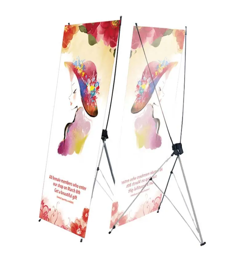 Manufacturer Display Adjustable60 x 160 80 x 180 Portable Advertising X Banner Stands For Exhibition Booth