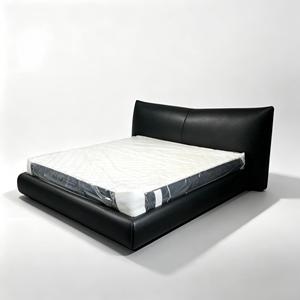 Cadre de lit moderne en cuir PU noir, taille King ou Queen, grand lit, mobilier de chambre à coucher - Product Image 3