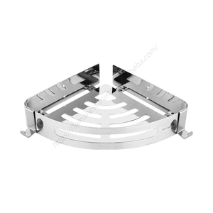 Étagère d'angle murale triangulaire E123 en acier inoxydable à visser pour salle de bain, vente en gros - Product Image 1