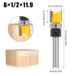 Juego de fresas para recortar madera con rodamientos extendidos, fresas rectas, fresas para carpintería, fresas de carburo para recortar - Product Image 5