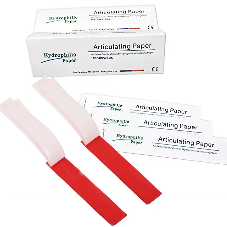 Vendita calda di materiali di consumo dentale medicale forma diritta spessa sottile carta articolata dentale al paziente