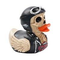 Figur Resin Bebek Pengendara Motor Tengkorak Gaya Gotik, Dekorasi Meja Biker Vintage, Hadiah Koleksi Keren untuk Penggemar Mobil