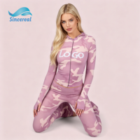 Ensemble de survêtement 2 pièces pour femme, rose, imprimé léopard, à haute élasticité, avec sweat à capuche à manches longues et pantalon évasé, pour l'automne, décontracté, pour l'extérieur et l'entraînement