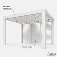 MEIXIN ORLANDO Villa de luxe moderne, pergola bioclimatique motorisée en aluminium avec verre feuilleté, pour patio extérieur