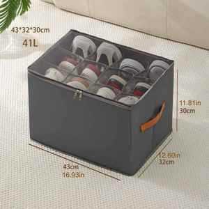 Boîte de rangement pliable grande capacité pour chaussures avec couvercle, anti-poussière et étanche, pour bottes et vêtements, multifonctionnelle pour chambre à coucher - Product Image 5