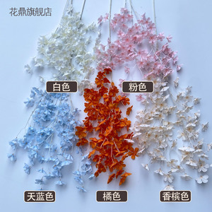 Fleurs artificielles de pommier 115 cm, fleurs en soie orange, décorations de plafond pour mariage - Product Image 3
