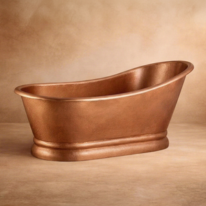 Baignoire autoportante de luxe en cuivre massif, faite à la main, de forme ovale, couleur et logo personnalisables, pour rénovation de salle de bain contemporaine - Product Image 1