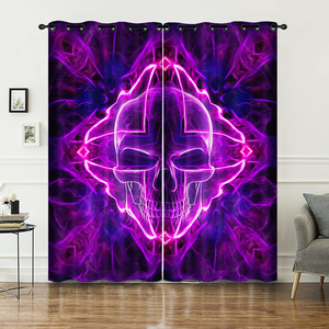 Rideaux en tissu polyester <span class=keywords><strong>de</strong></span> salon <span class=keywords><strong>de</strong></span> chambre à coucher imprimés en 3D à motifs personnalisés - Product Image 3