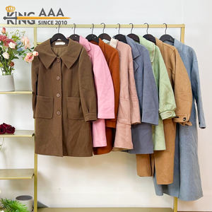 Cappotto Invernale da Donna in Lana Pettinata all'Ingrosso, Elegante e di Alta Qualità, Usato, Manica Lunga, Tinta Unita, Abbigliamento di Seconda Mano KINGAAA A58-2 - Product Image 3