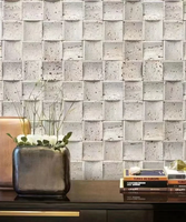 Revêtement mural flexible en mosaïque de travertin, panneau mural pliable pour la décoration intérieure, vente en gros