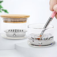 Gobelet en verre anti-déversement avec couvercle pour liquides acryliques, nettoyage des pinceaux à ongles et stockage du monomère, outil de manucure pour salon