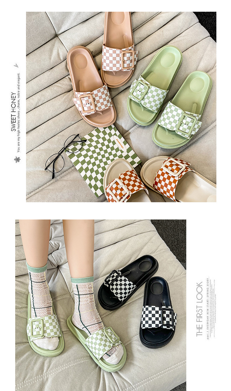 Custom Design Double Buckle Home Slippers EVA PVC Soft Sole Non-slip Couple Slipper