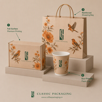Kit d'emballage de café en PE recyclable avec valve, illustration vintage personnalisée, coffret cadeau de marque, pochettes personnalisées, sac à fond plat