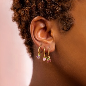 Pendientes de moda europeos y americanos con circonitas de colores en forma de uva, cereza y piña, accesorio de moda. - Product Image 2