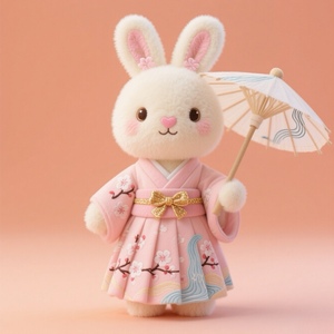 Tùy Chỉnh Nhật Bản Kimono Bunny Đồ Chơi Sang Trọng Mềm Nhồi Bông Thỏ Búp Bê Cho Món Quà OEM Sakura Dễ Thương Động Vật Đồ Chơi - Product Image 2