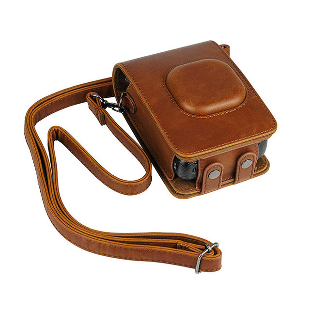Classical Leather Protective Sleeve Case Retro Shoulder Bag for Fujifilm Instax Mini Liplay Camera