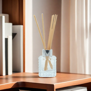 Wholesale Custom 200ml Flat <strong>Black</strong> Luxury Glass <strong>Diffuser</strong> Bottle Empty <strong>Reed</strong> with Lids Screen Printing - Product Image 5