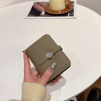 Dompet Pendek Wanita Model Anyaman, Tempat Kartu dan Uang, Dompet Koin Resleting, Penjepit Uang untuk Wanita