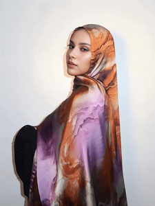 Premium Ombre in marmo stampa acqua scialle Hijab sciarpe donne di etnia musulmana bandane <span class=keywords><strong>con</strong></span> animali fantasia Hijab - Product Image 2