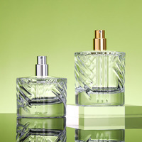 Flacon de parfum en verre premium vide, nouveau design, motif floral en relief, atomiseur 50 ml 100 ml