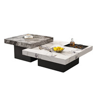 Ensemble de tables basses en pierre de luxe minimaliste italien, design simple et créatif, pour salon, forme carrée, haut de gamme
