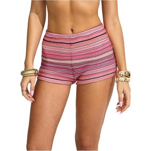 Shorts Micro para Mujer FOXA, Shorts Mini de Punto a Rayas, Cintura Baja, Transpirables, para Playa y Festivales - Product Image 1