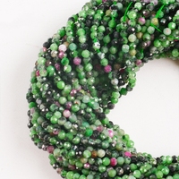 Vente en gros de pierres précieuses naturelles, petites perles de fuchsia rubis vert à facettes, Semi-fini, bricolage pour la fabrication de colliers