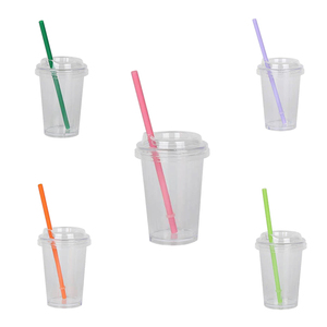 Colorful 10oz/270ml PP Plastic Straw Cup Handle Bling Rhinestone Lids Keeps Drinks Hot/Cold for Kids' Parties Children's