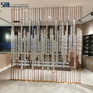 Vách ngăn phòng khách sạn bằng thép không gỉ tối giản, vách ngăn phòng bằng kính, trang trí nội thất nhà hàng - Product Image 1