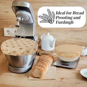Fundas para Pan de Levadura Natural de Cera de Abeja de Diseño Personalizado de 10/12 Pulgadas, Fundas Elásticas Orgánicas Reutilizables para Fermentación de Pan de Levadura Natural - Product Image 3