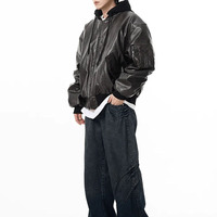 Veste bomber vintage japonaise de haute qualité, personnalisable, écologique, respirante, col roulé, fermeture éclair, 100% polyester